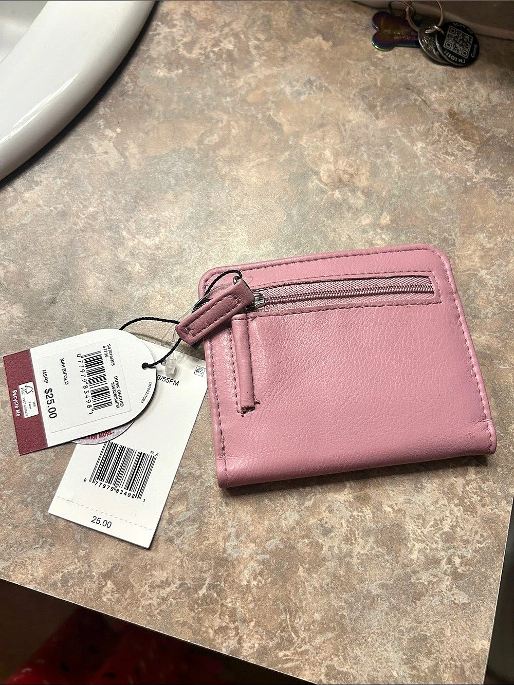 Mundi Mini Bifold Wallet RFID Pink & Beige